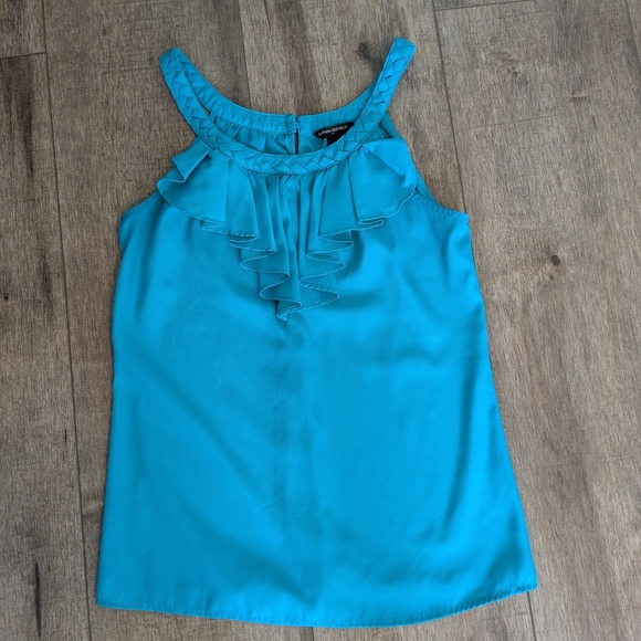 buy1 Get 1 Free Tops! Banana Republic Turquoise Ruffle Blouse - Picture 3 of 6
